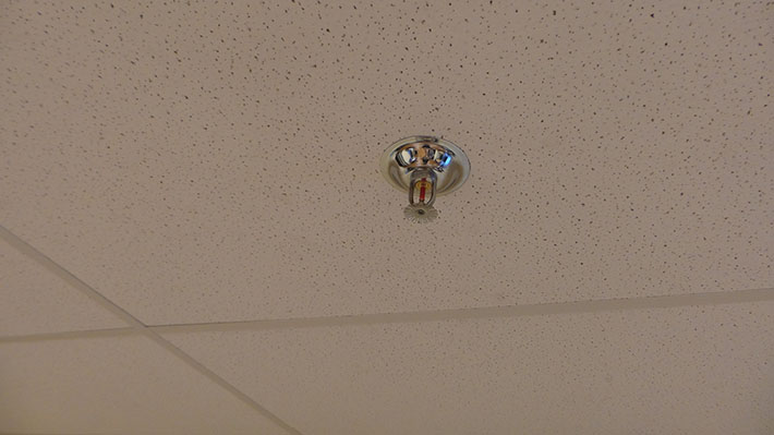 Ceiling Tile Installation - Fire Sprinkler Camera