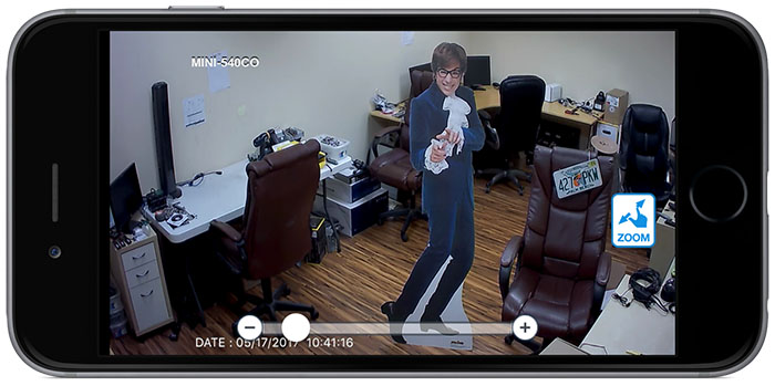 MINI-540CO HD covert pinhole spy camera - iPhone app view