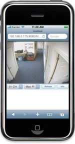 iPhone DVR Live Camera View