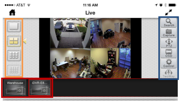 iPhone Security Camera App Controls