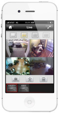 iPhone CCTV Surveillance App 4 Camera View